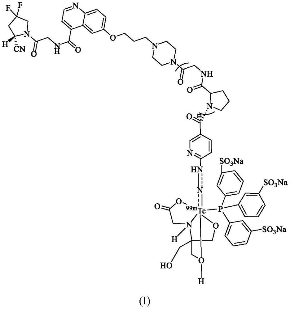 Technetium-99m labeled FAPI derivative modified by D-proline glycine containing polypeptide as well as preparation method and application of technetium-99m labeled FAPI derivative modified by D-proline glycine containing polypeptide