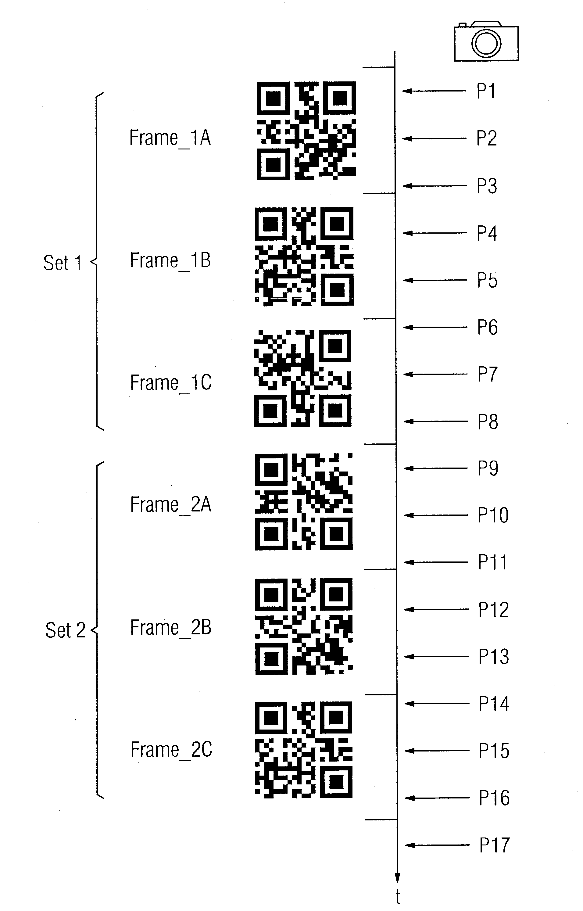 Method and Reader for Capturing a Plurality of Two-Dimensional Codes which are Presented in Succession on a Display Apparatus
