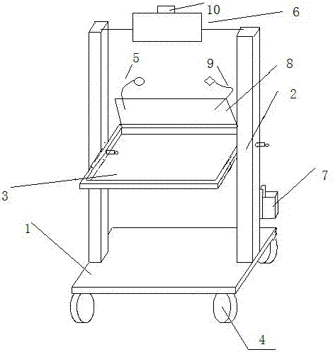 Embroidery support with monitoring function