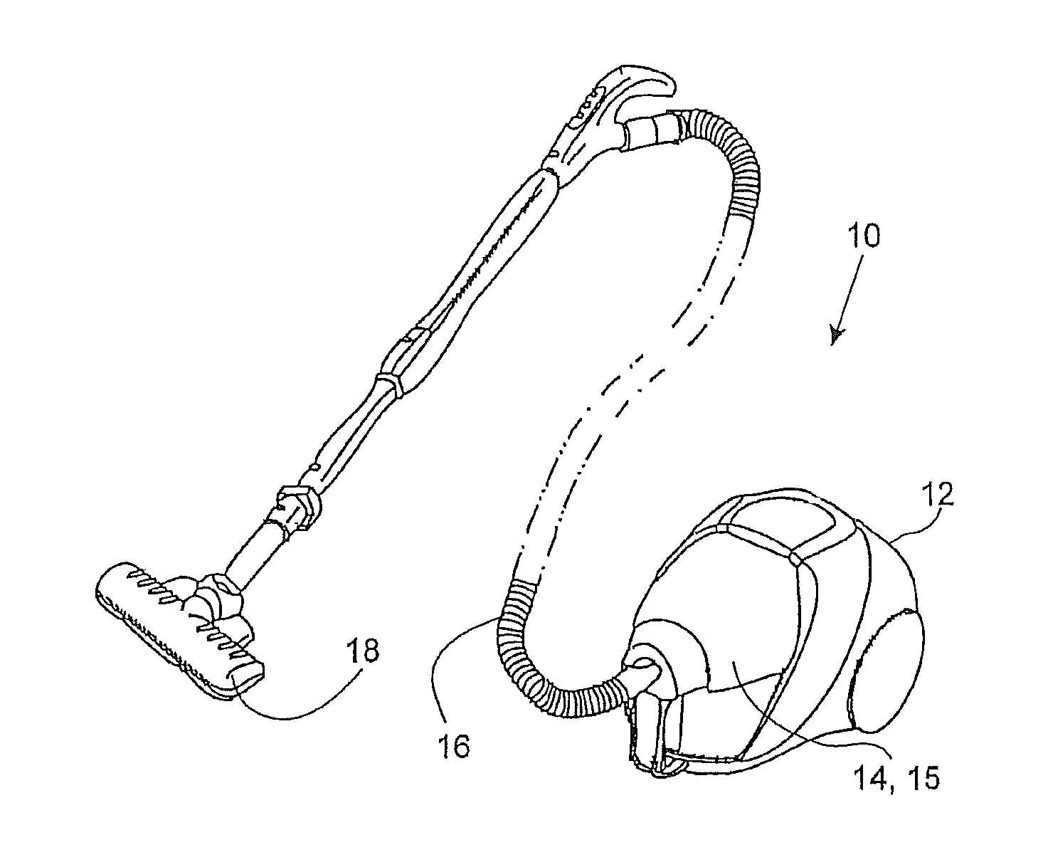 Air volume flow and pushing force control device