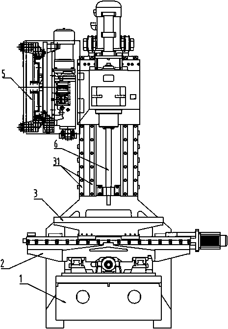 High-rigidity large-torque vertical machining center