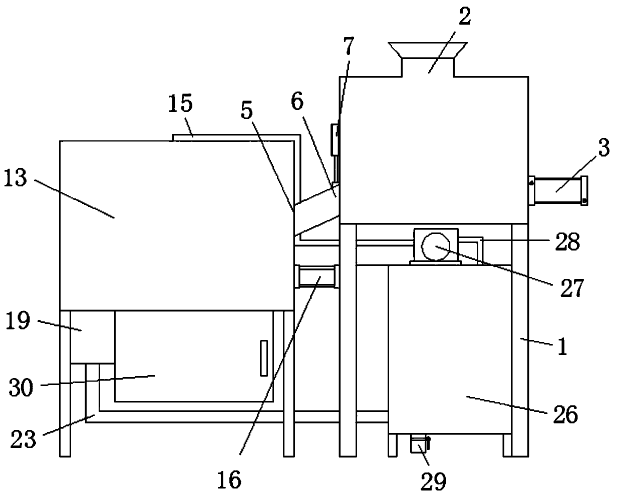 Waste material collection and treatment device for metal machining
