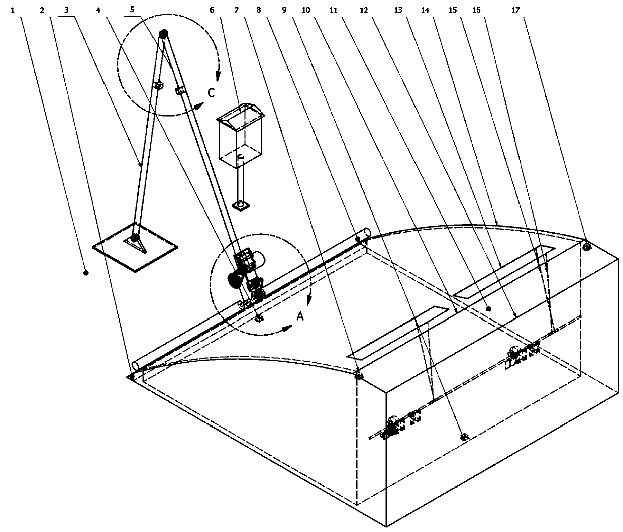 Protecting device and method for exhausting fan and roller blind machine of sunlight greenhouse