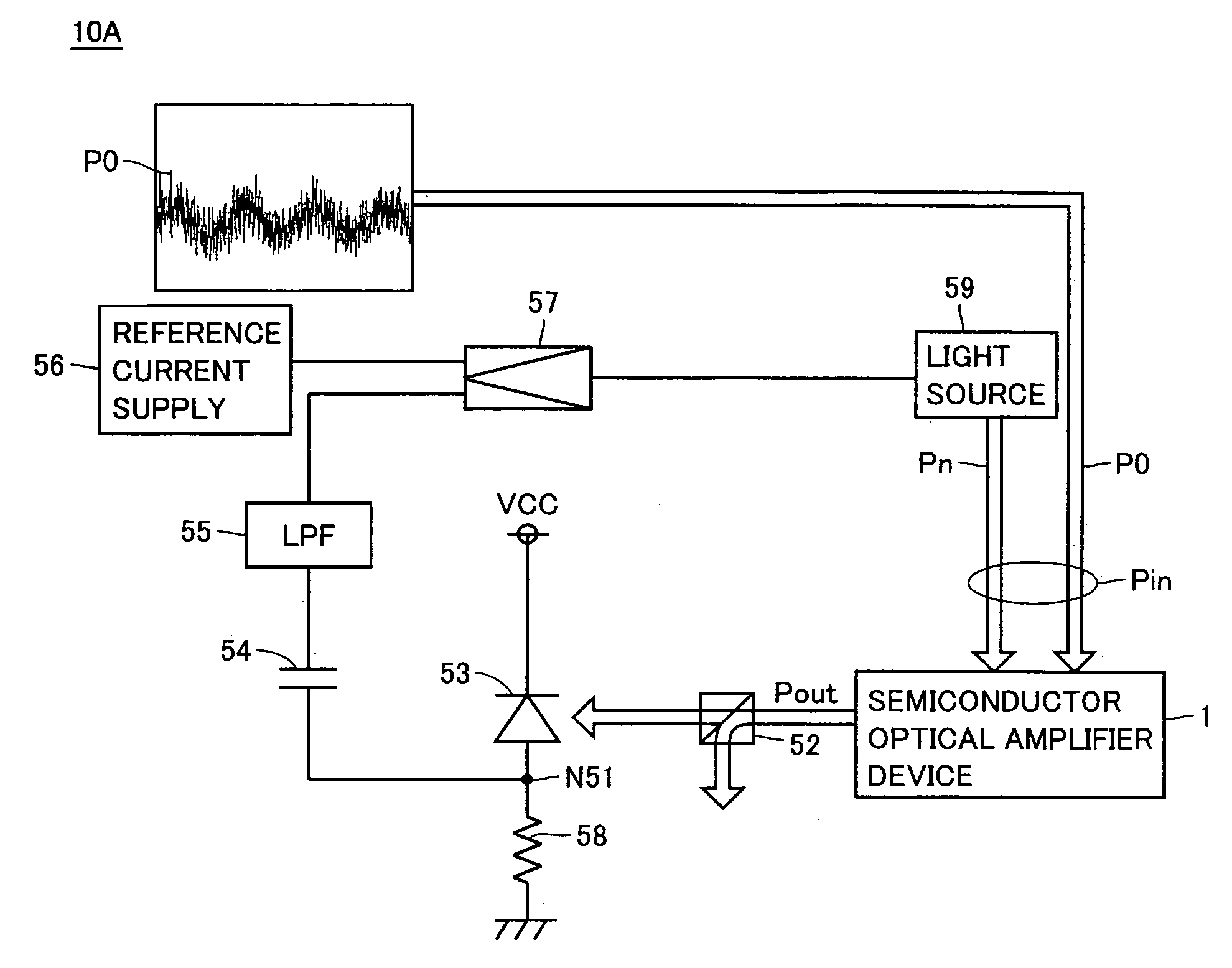 Semiconductor optical amplifier device amplifying an externally applied light signal, semiconductor optical amplification driving device and semiconductor light receiving apparatus