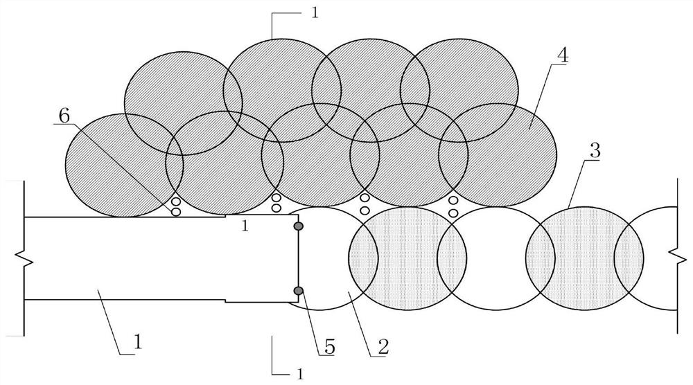 Water-stopping method at joint between occlusal pile and ground connecting wall