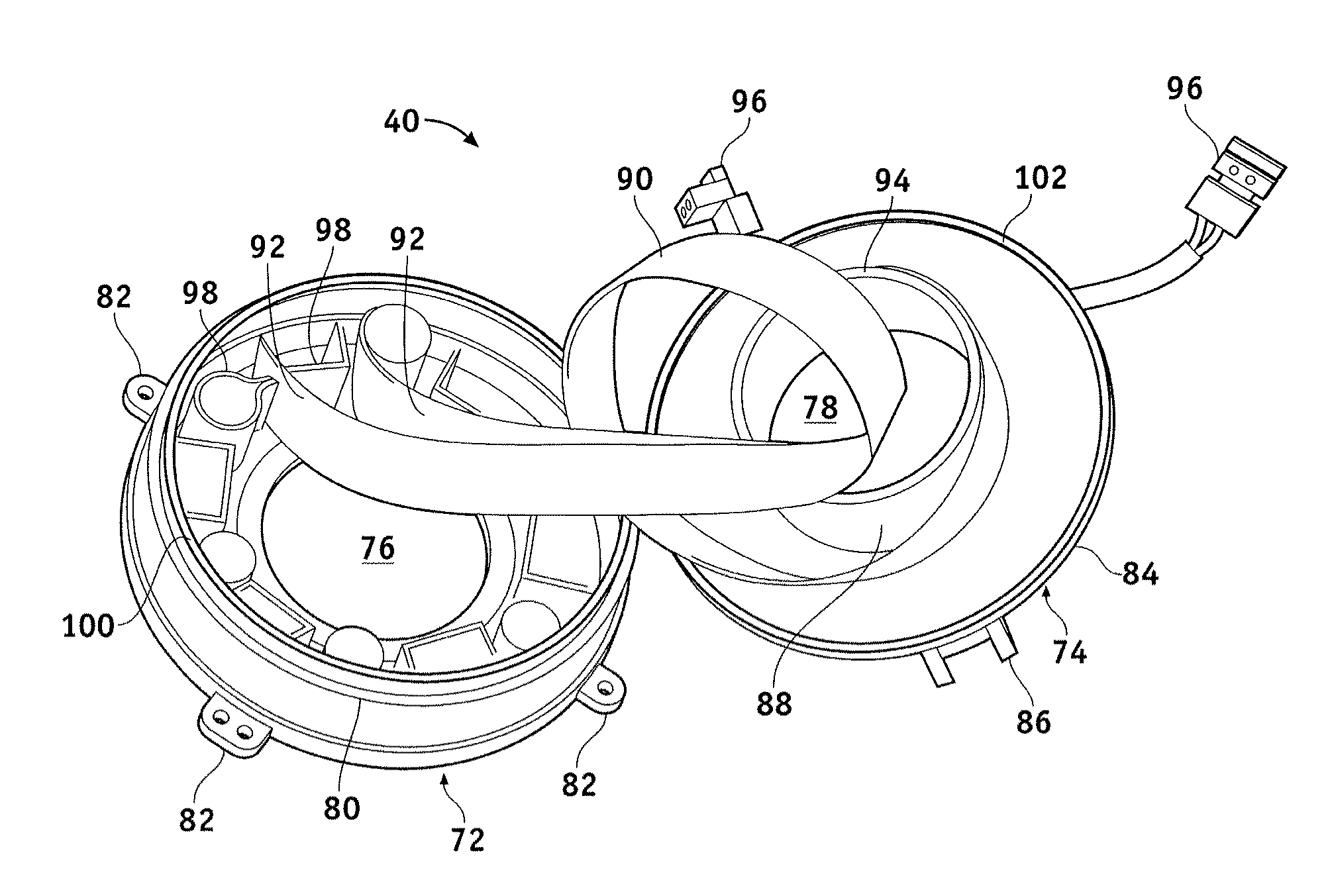Vehicular steering wheel and column assembly including torsional damper device