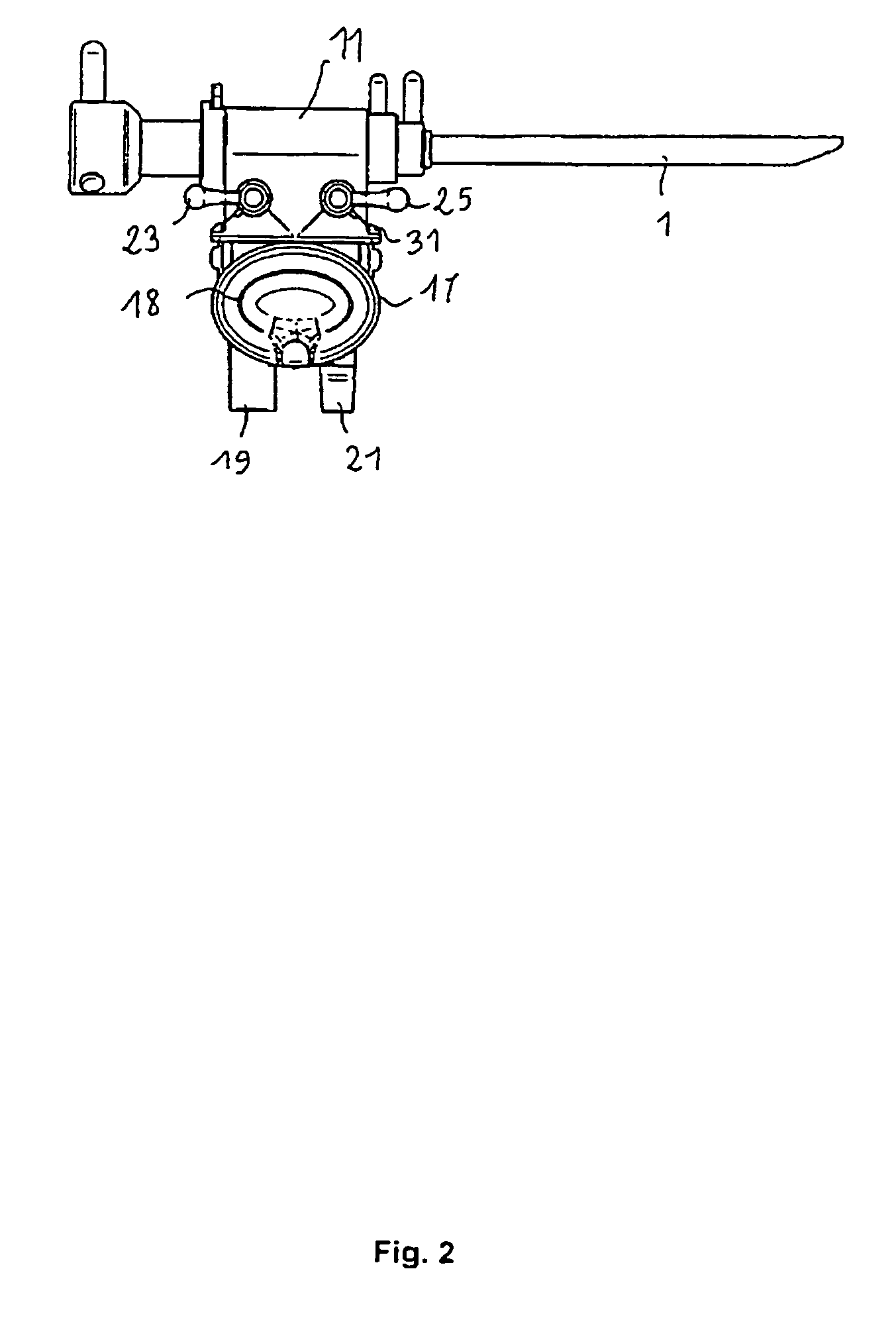 Endoscopy system and a pressure transmitting connector for said system