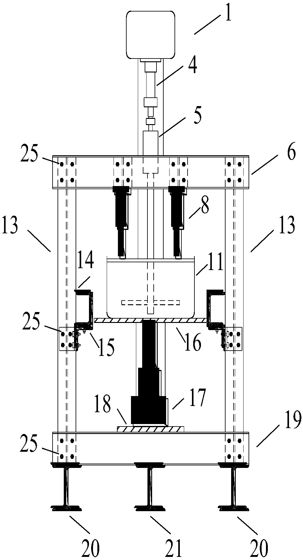 Testing device for testing shield cutter head-soil body intermediate lateral adhesion force