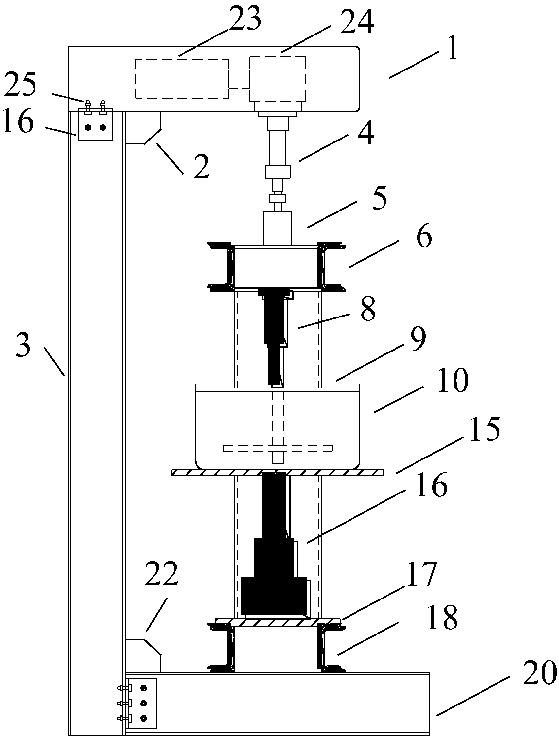 Testing device for testing shield cutter head-soil body intermediate lateral adhesion force