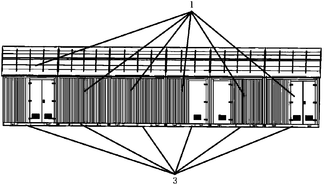 Anti-static mounting base of prefabricated cabin and modular cabin body