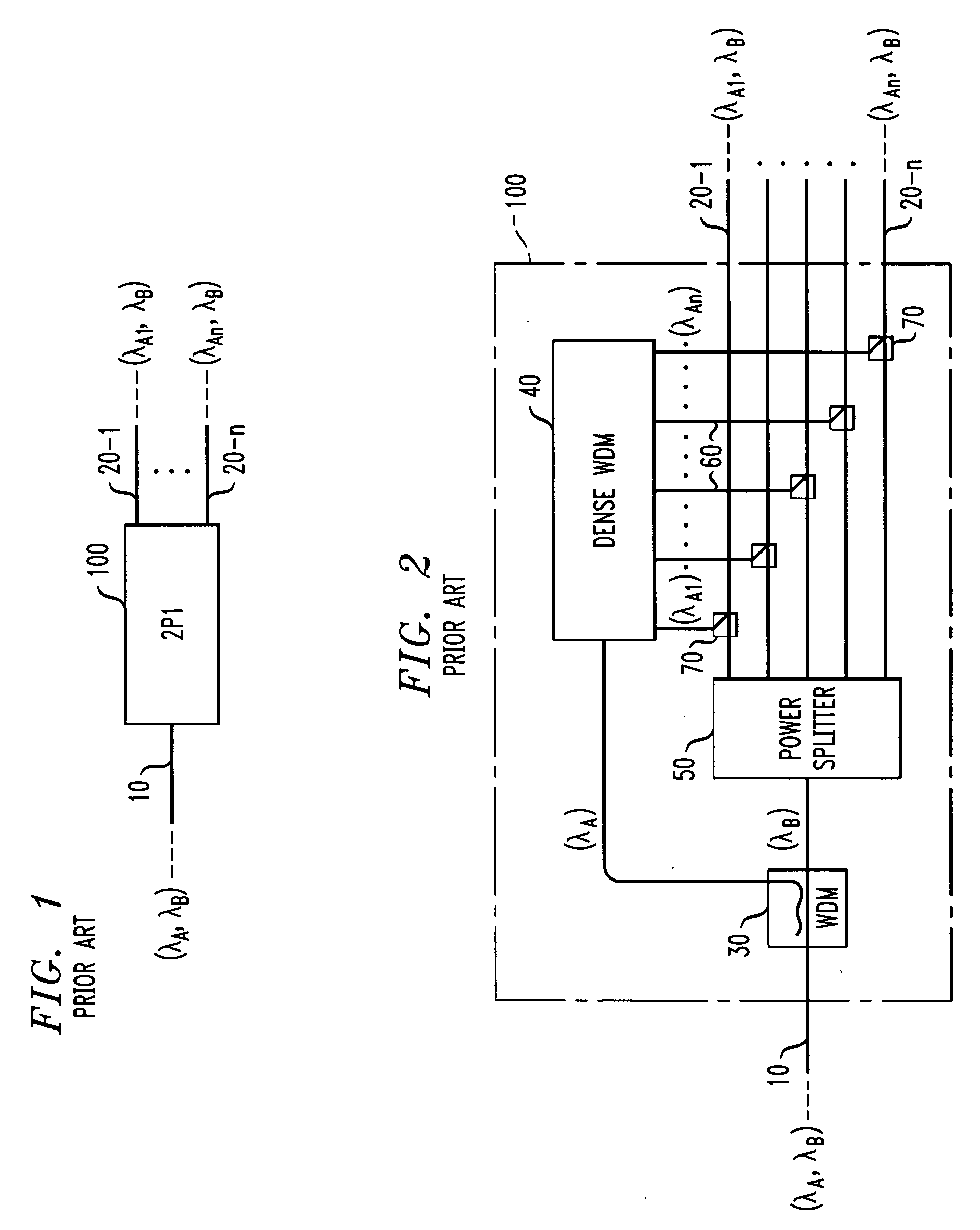 Method and apparatus for increasing downstream bandwidth of a passive optical network using integrated WDM/power spitting devices and tunable lasers