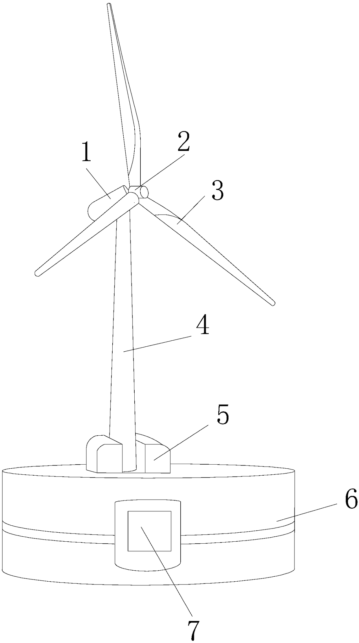 Floating body type offshore wind power generation equipment