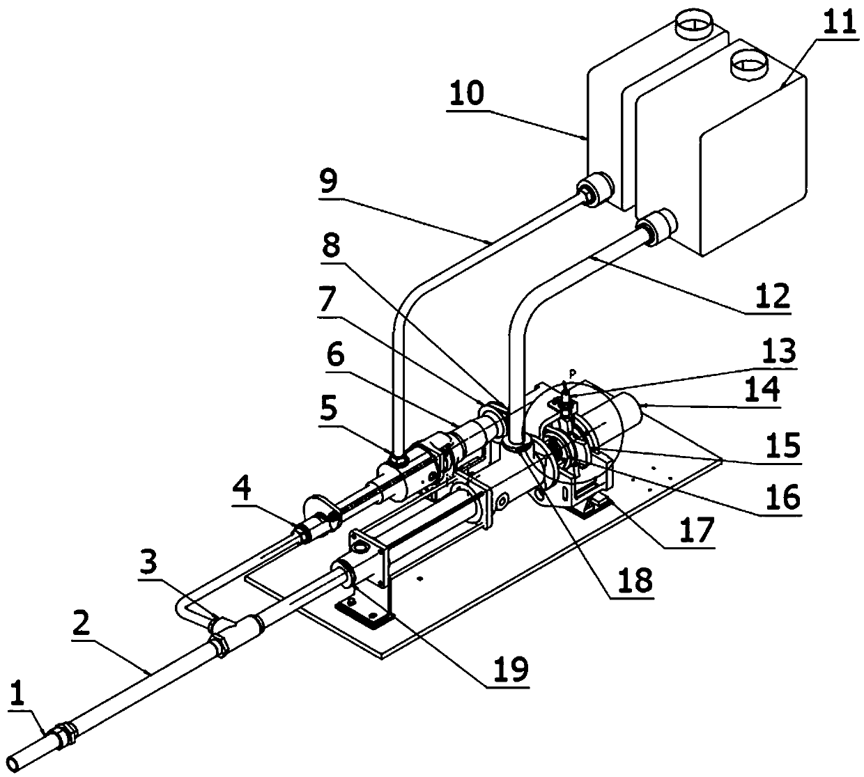 Single-drive double-component fixed-proportion mixing, metering and conveying single-screw pump set, method and application thereof