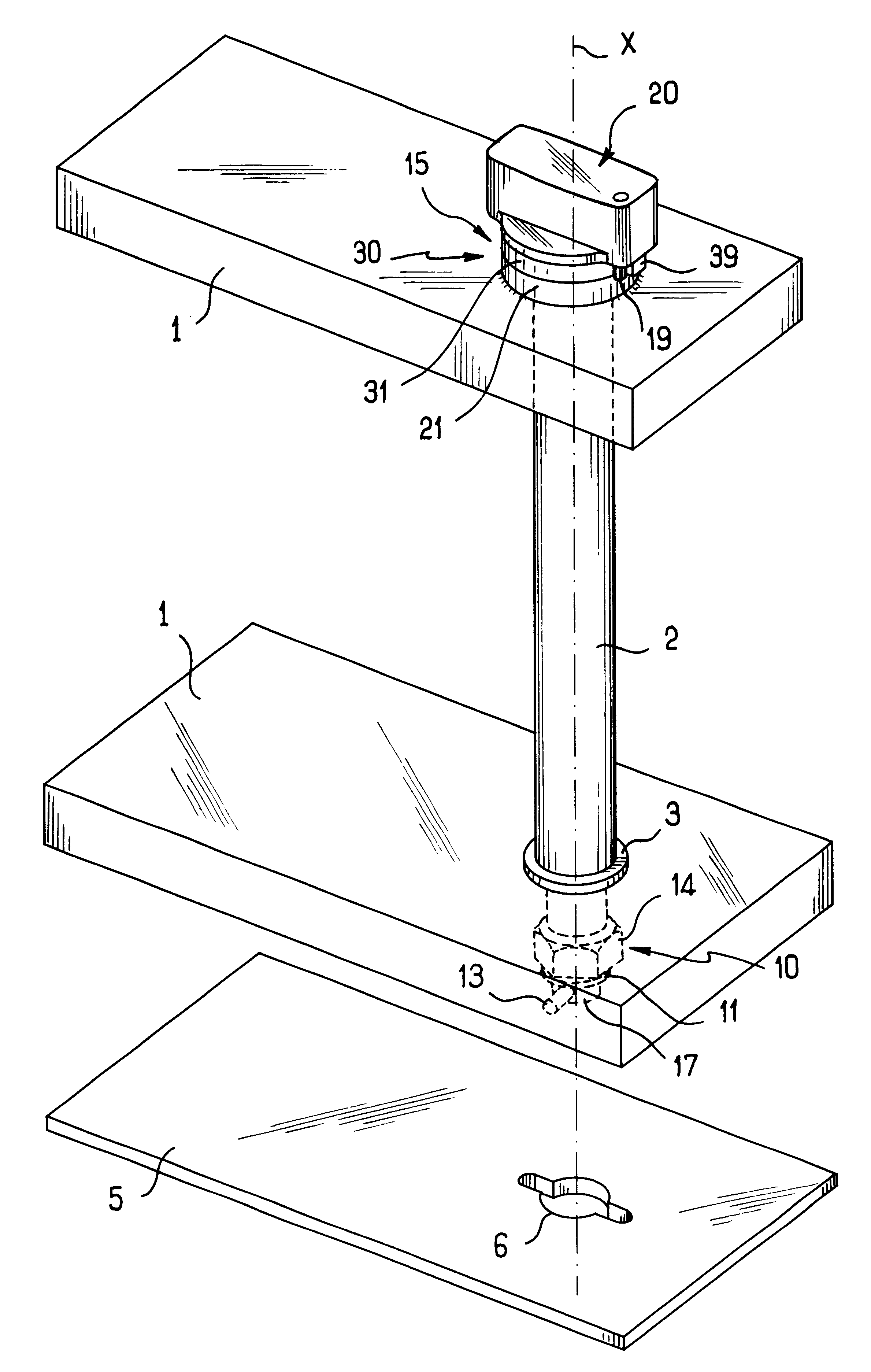 Fixing device for quickly fastening and releasing a mechanical part that bears on a support base