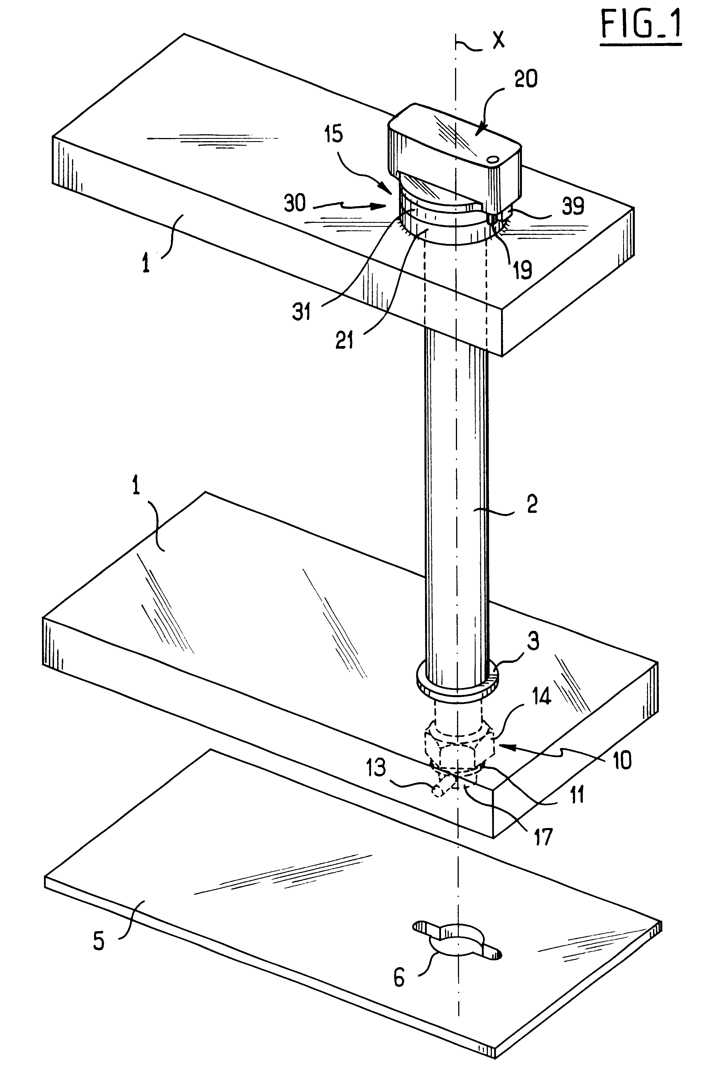Fixing device for quickly fastening and releasing a mechanical part that bears on a support base