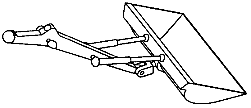 Space five-mobility hydraulic loader with three-dimensional rotation output movable arm