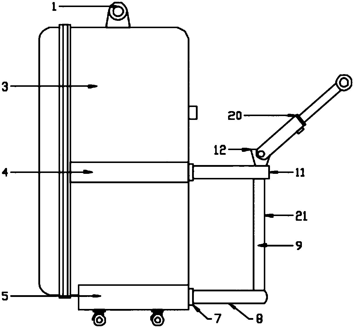 Labor-saving draw-bar box with expandable luggage rack
