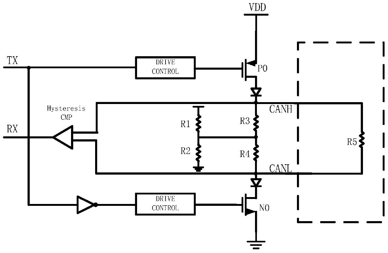 Can bus node chip including transceiver and controller