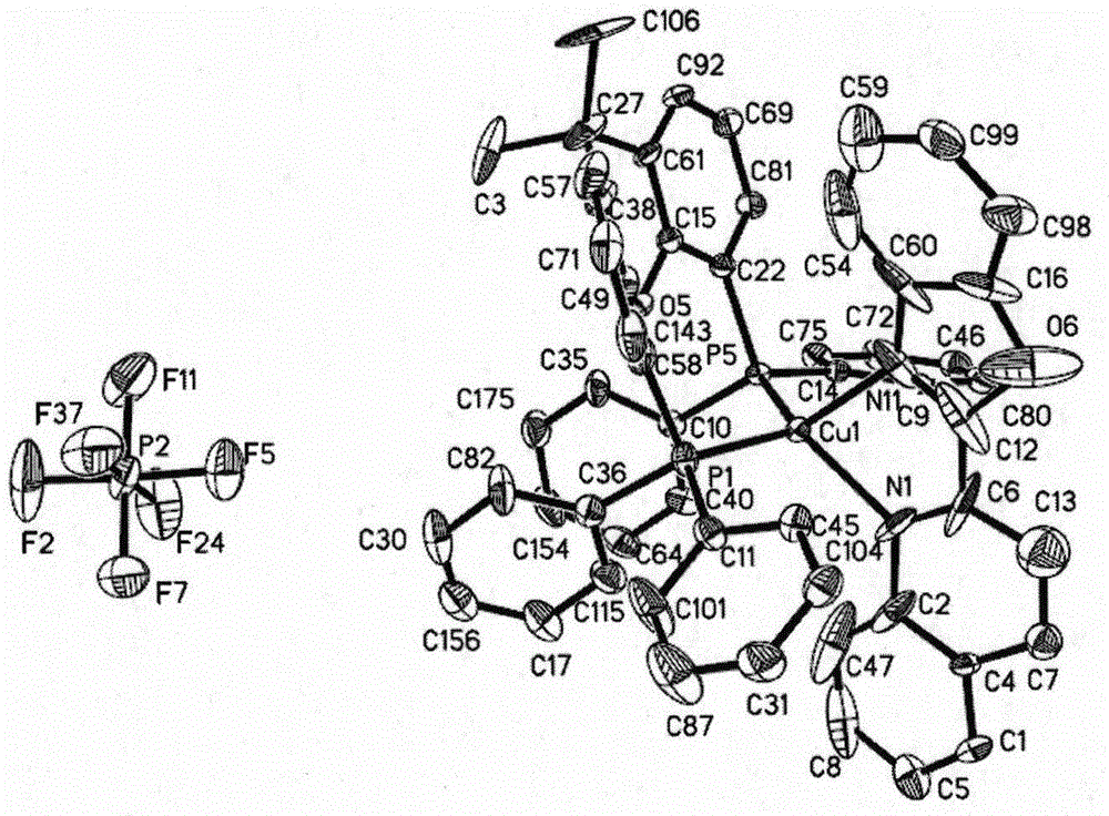 A benzoxazolylquinoline-based Cun2p2 orange phosphorescent material