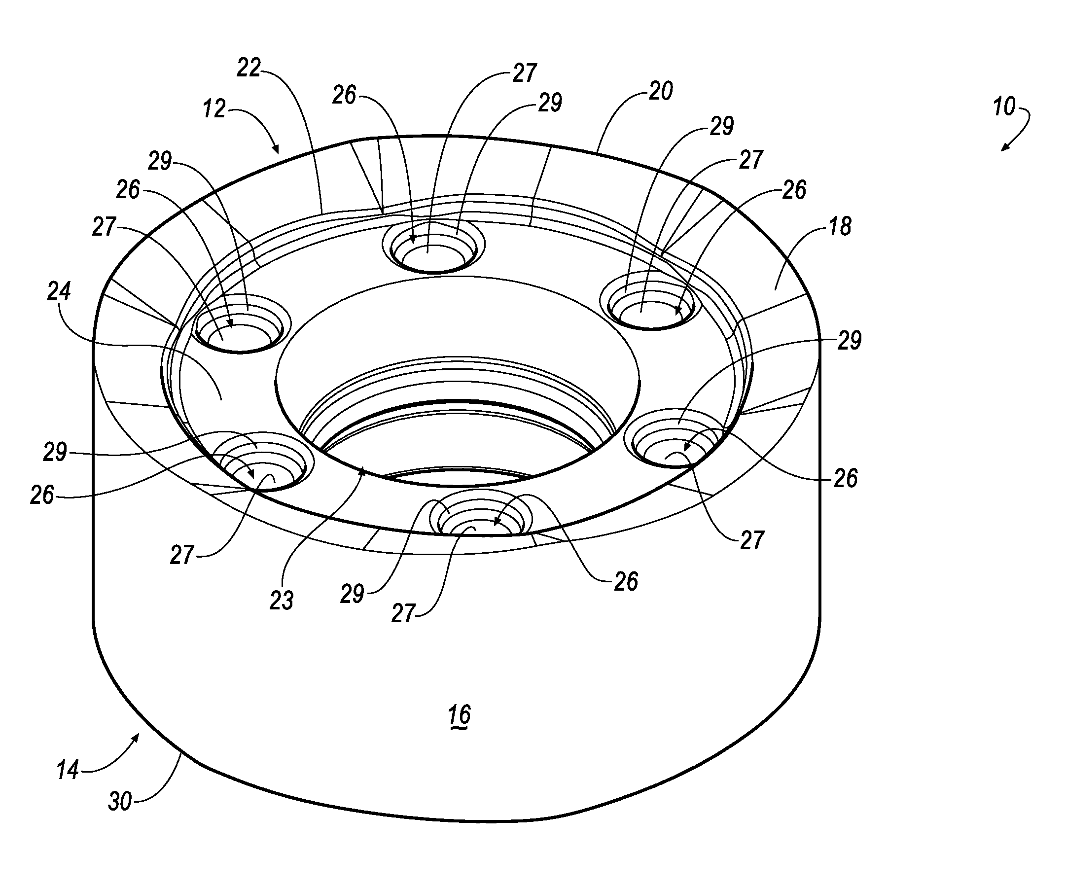 Round cutting insert with reverse anti-rotation feature