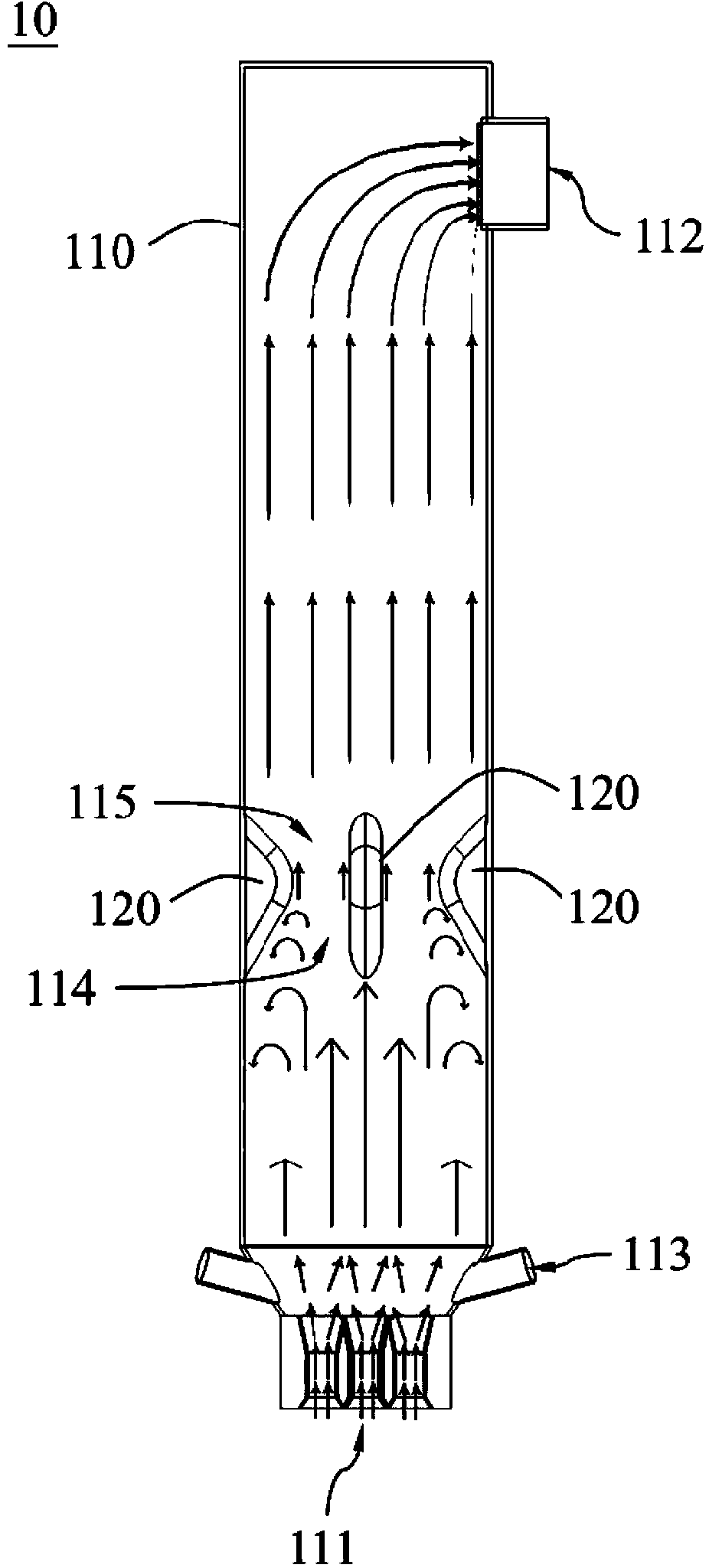 Fluidized bed reactor and inner constructional elements thereof