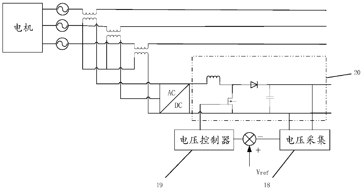 Kinetic energy feedback voltage interruption protection system and method for magnetic levitation bearing
