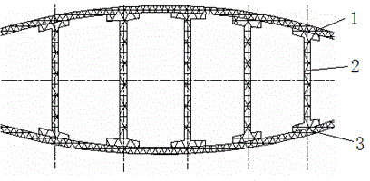 Internal supercharging method for composite material multi-rib siding structure cementing forming technology