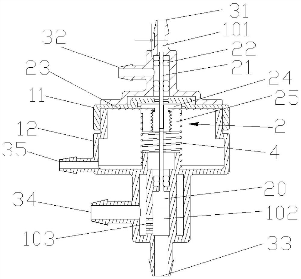 A pressure control valve for a closed drainage device capable of controlling negative pressure input