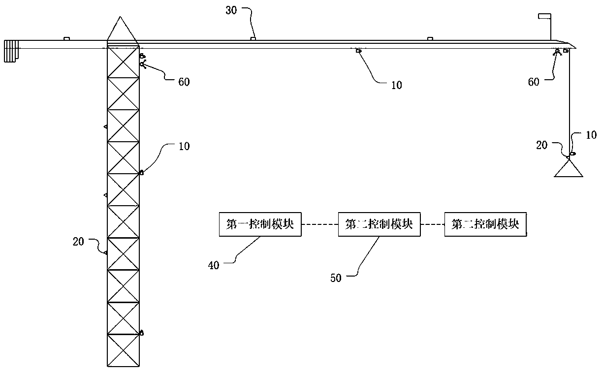 Real-time monitoring system and monitoring method for tower crane