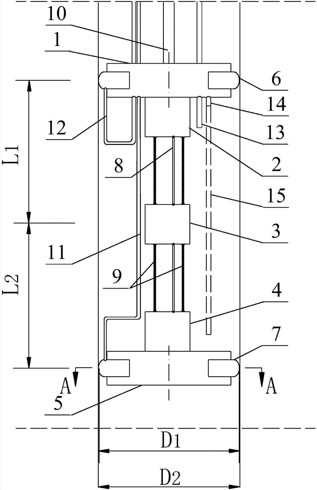Acoustic wave test coupling device and test method thereof