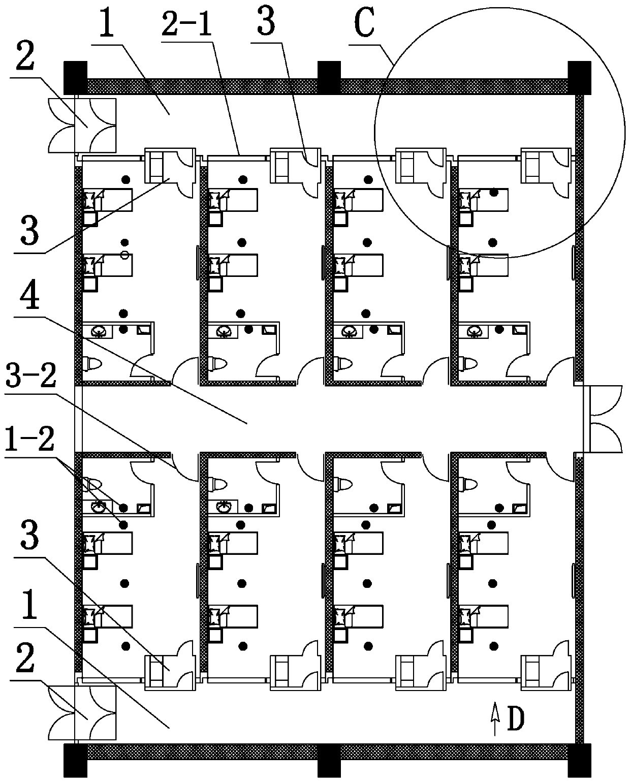 System for converting common ward into negative-pressure isolation ward