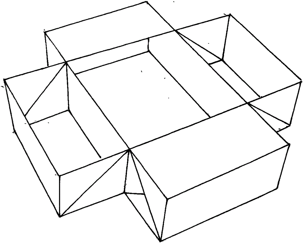 Cross-shaped semi-closed carton