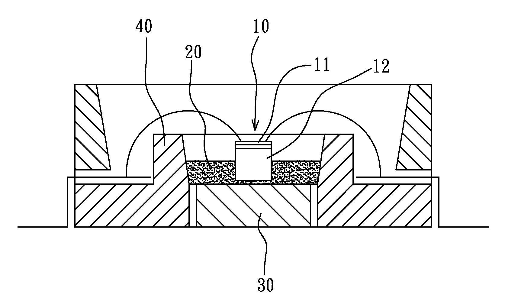 Packaging structure and method for light-emitting diode