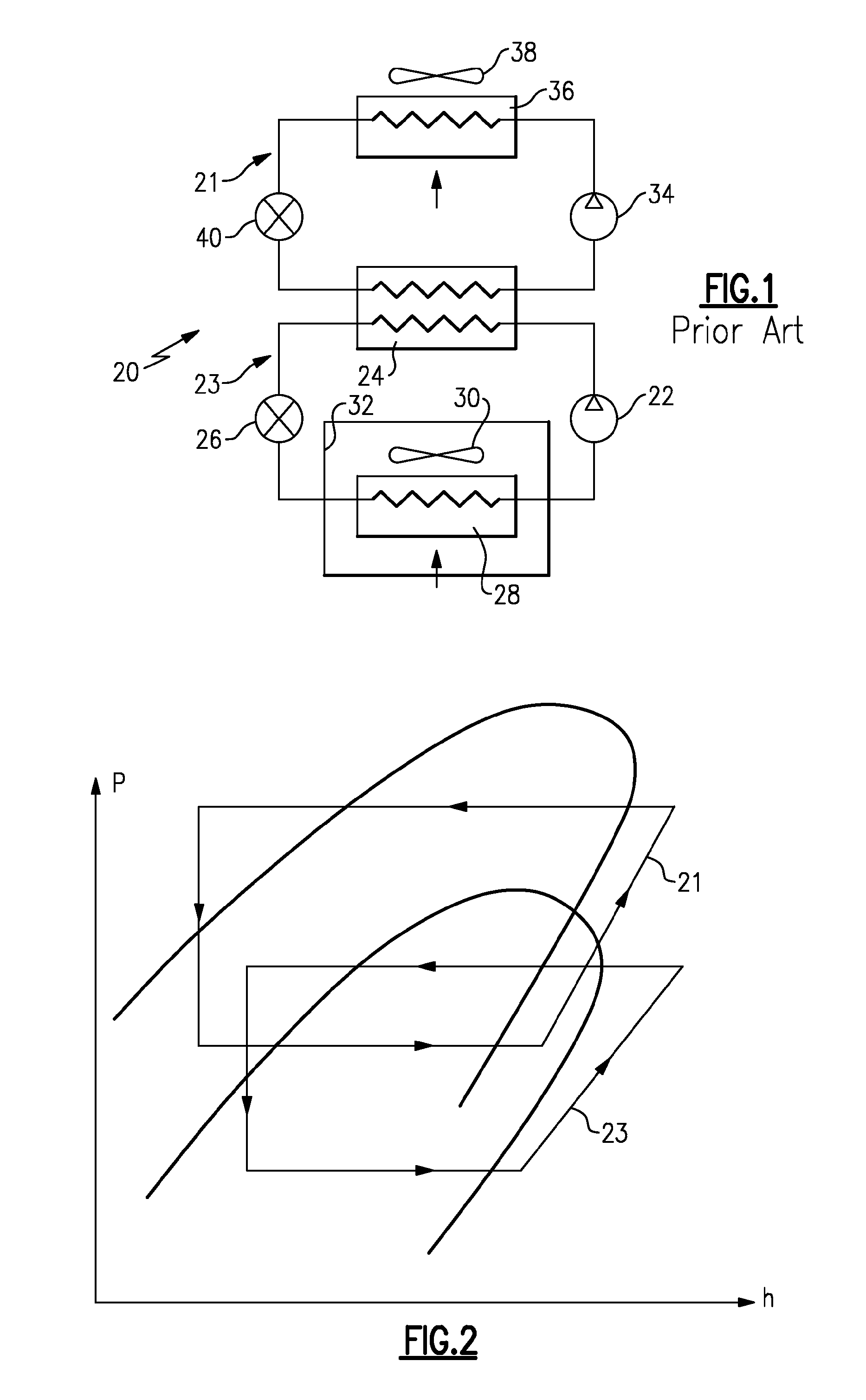 Refrigerant system with cascaded circuits and performance enhancement features