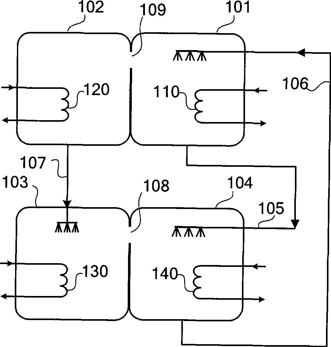 Absorbent solution circulating system and method