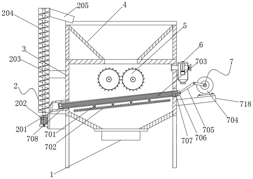 Screening type crushing device for food processing