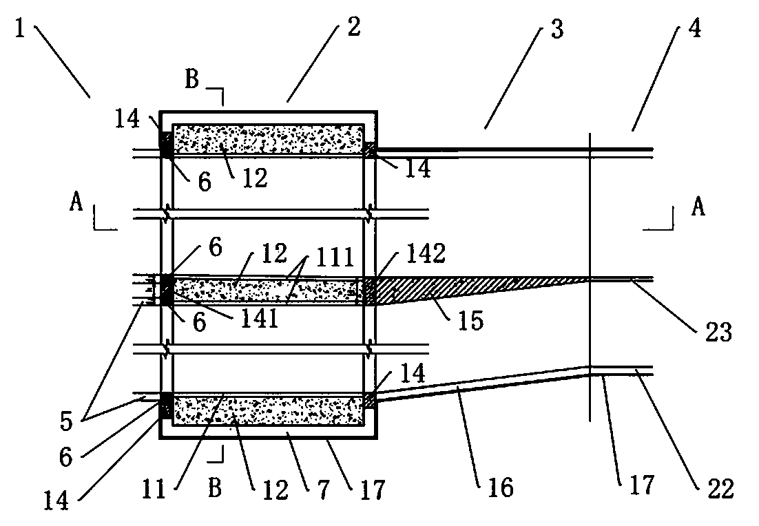 Porous rectangular pipe jacking and open and underground excavation connection pipe gallery joint and construction method thereof