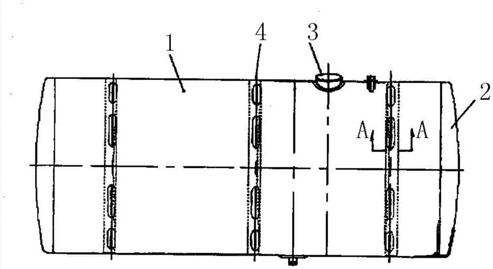 Novel aluminum-alloy ribbing automobile fuel tank