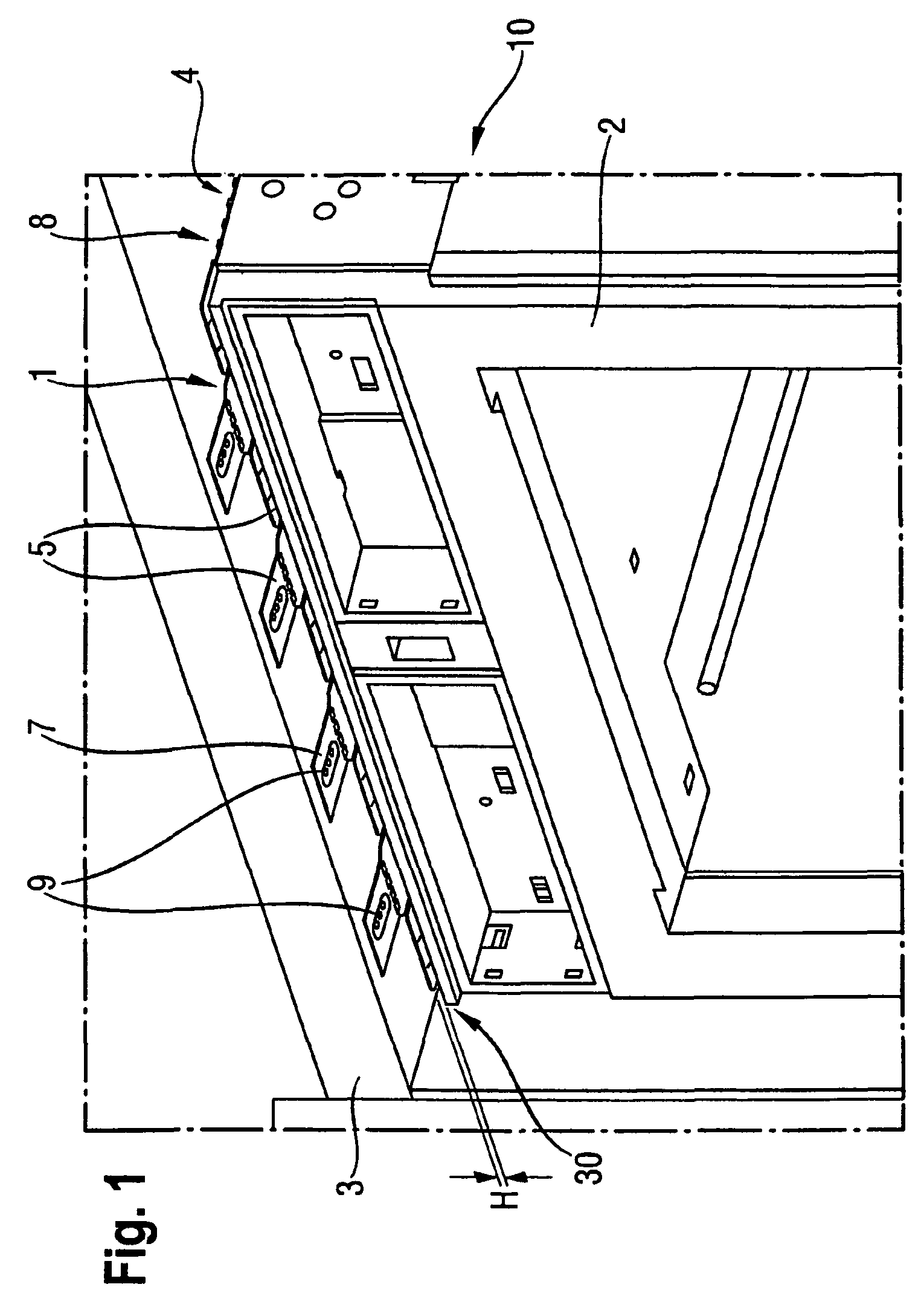 Connection system for connecting a built-in appliance to a furniture unit and furniture unit arrangement