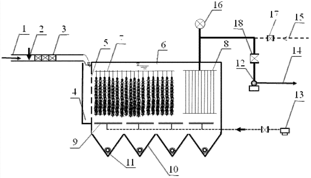 Integrated reactor and method for removing ammonia nitrogen and organic matter from drinking water