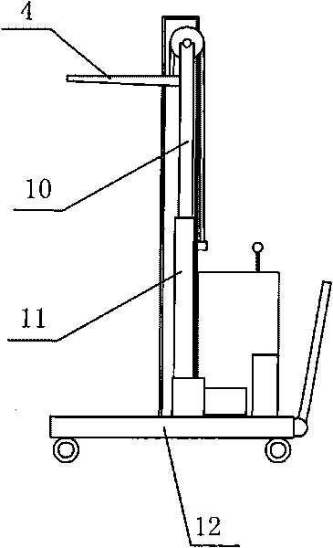 Fork lifting device and electric fork truck