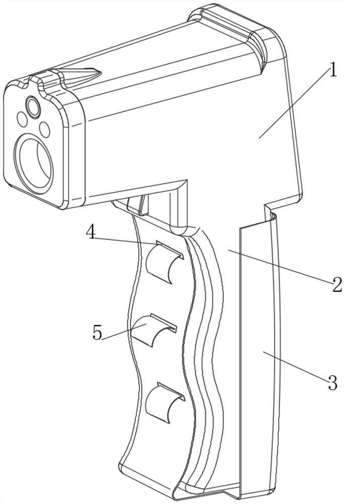Grab handle anti-grabbing type temperature measuring gun and holding method thereof