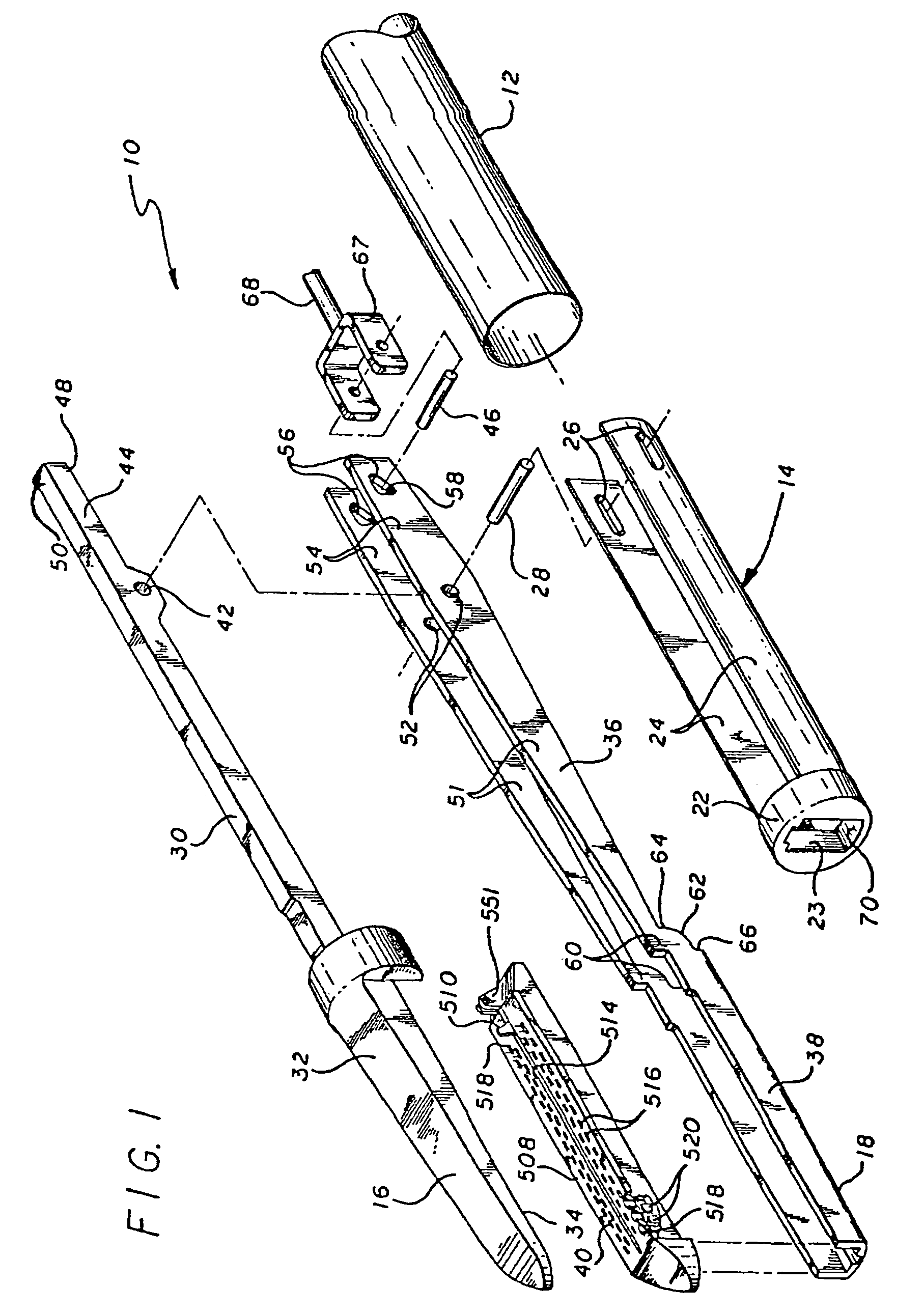 Surgical instrument having an articulated jaw structure and a detachable knife