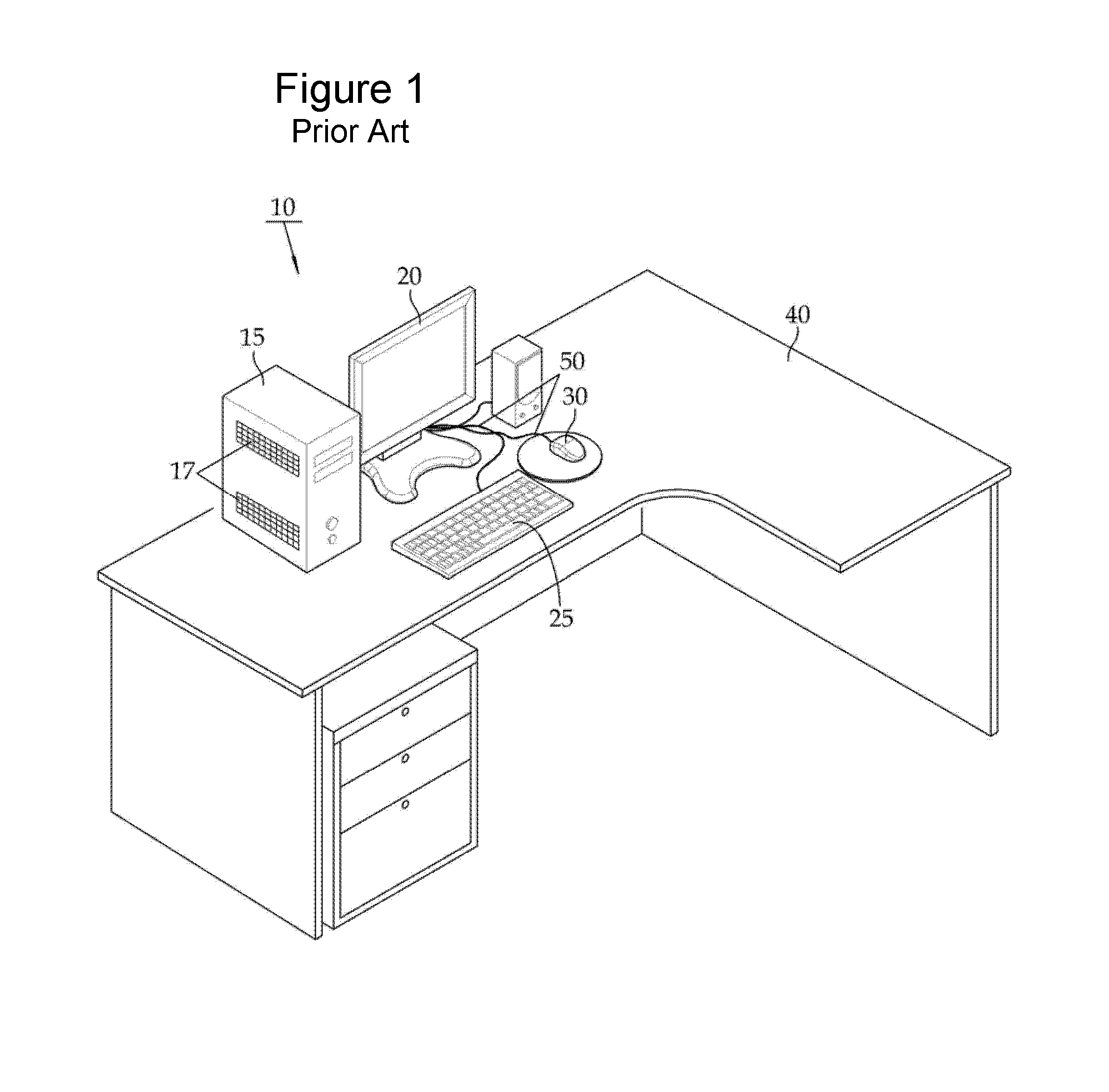 Computer attachable to an undersurface of a desk