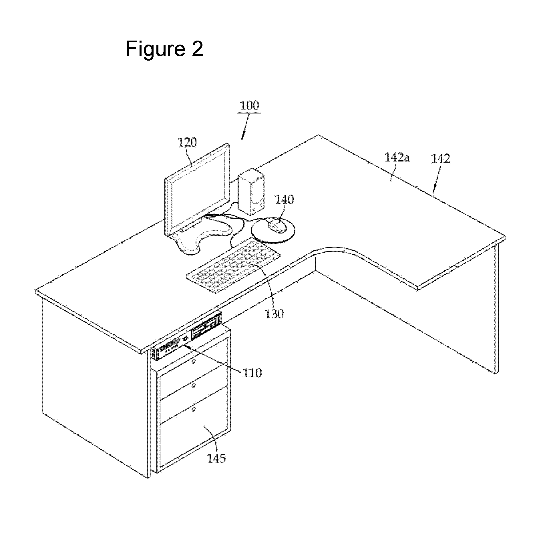 Computer attachable to an undersurface of a desk