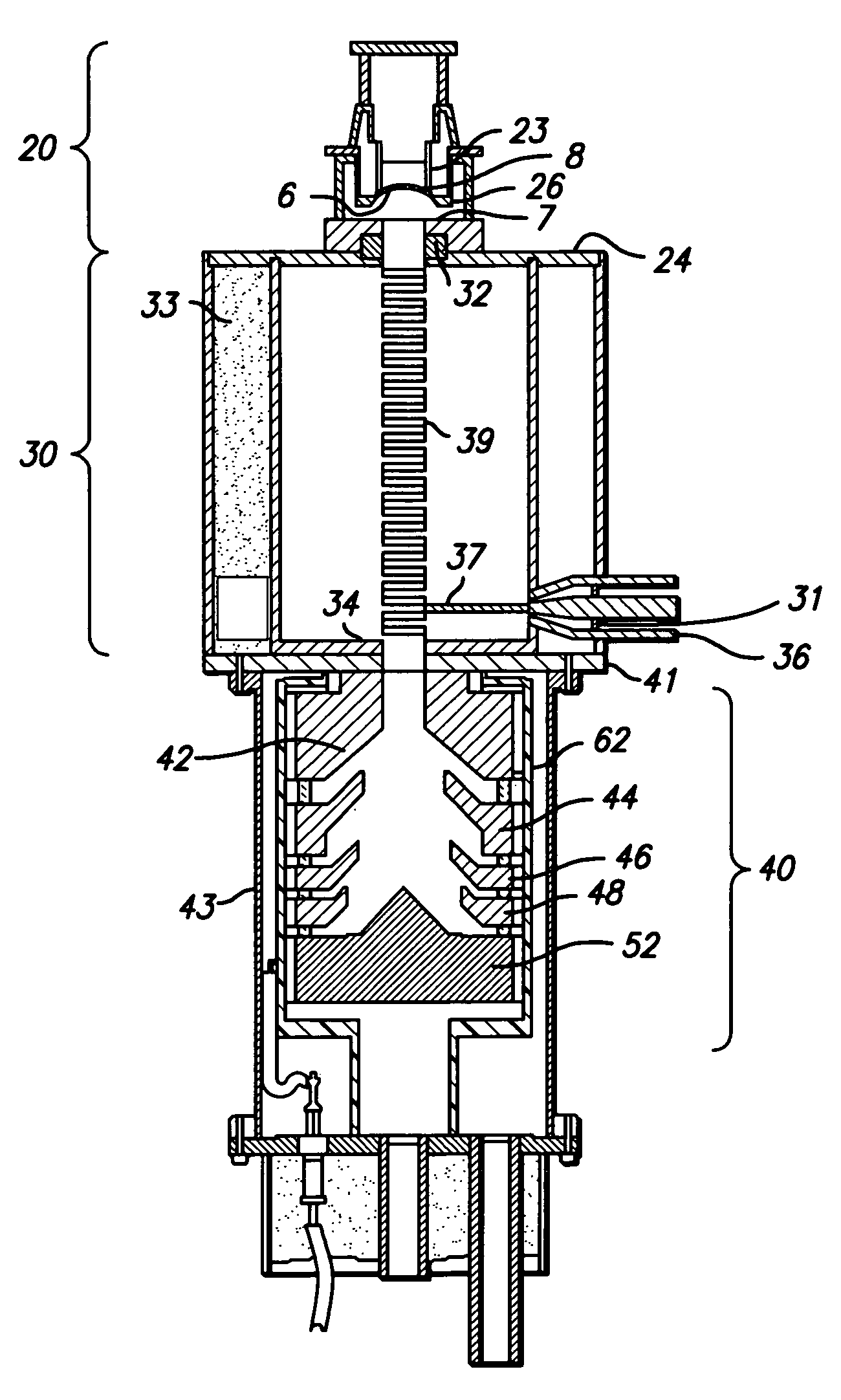 Inductive output tube having a broadband impedance circuit