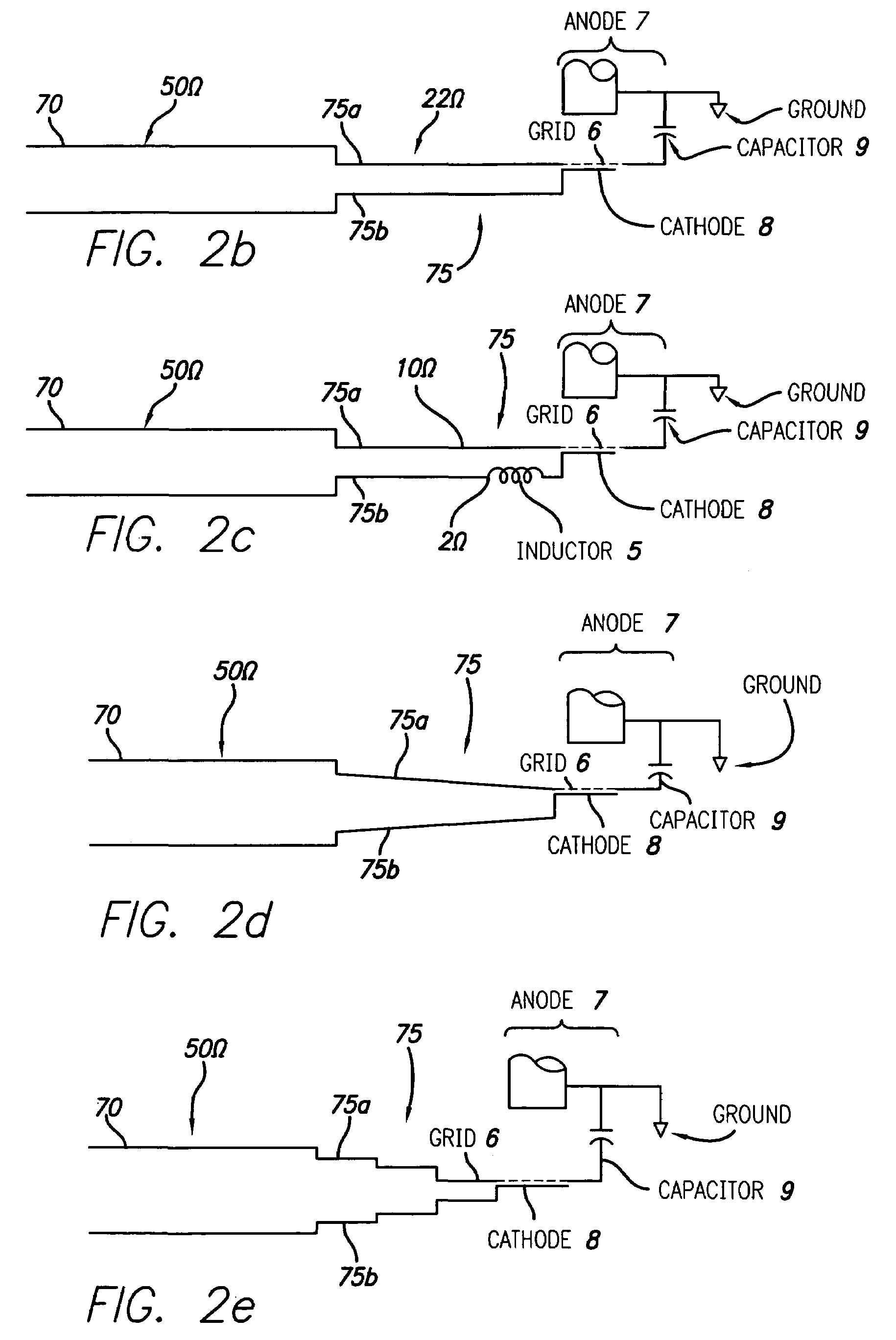 Inductive output tube having a broadband impedance circuit