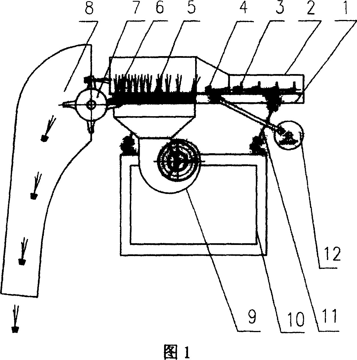 Airflow vibrating type ordered seedling throwing and separating mechanism