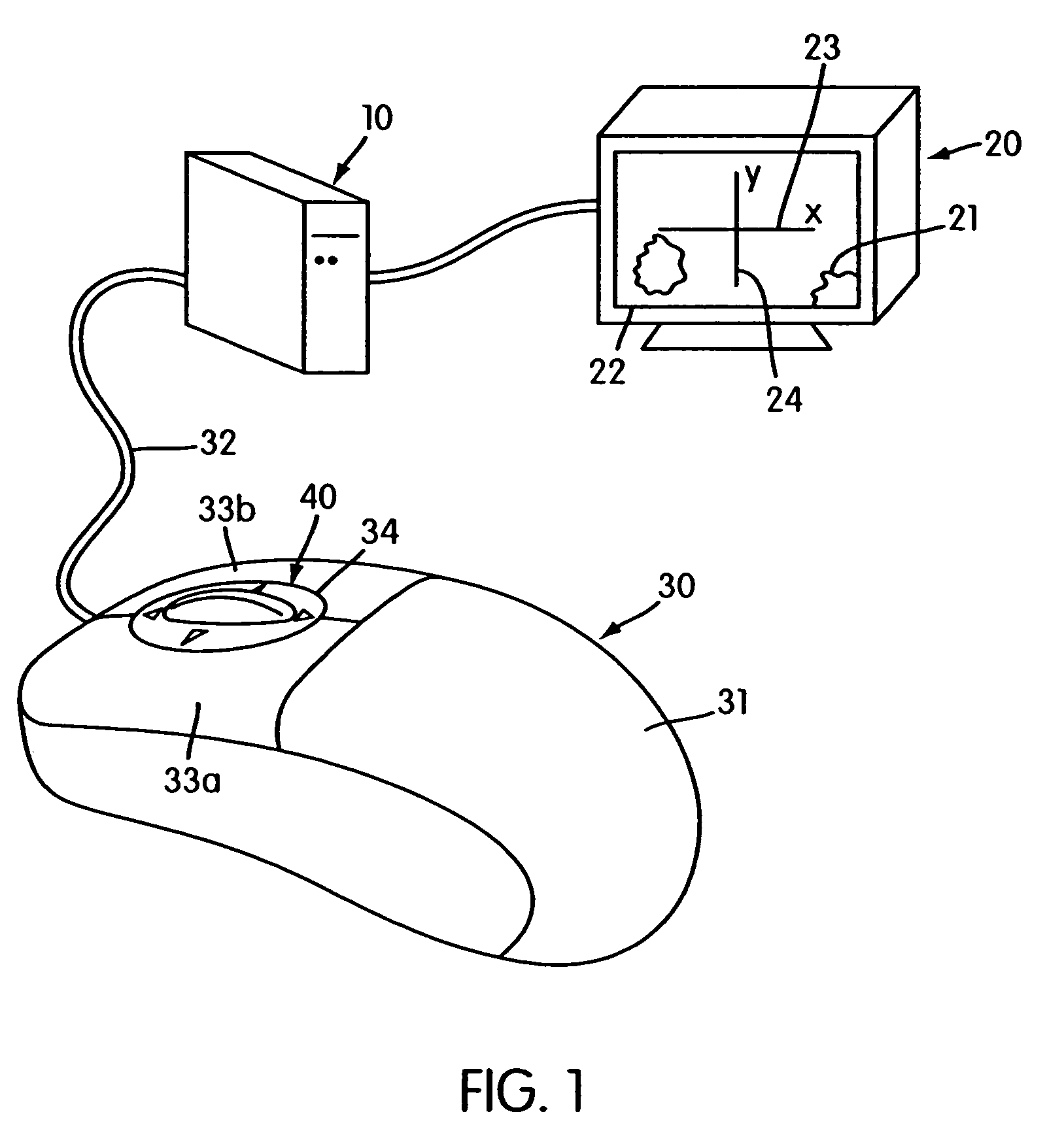 Scrolling apparatus providing multi-directional movement of an image