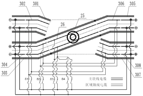 Catenary crossing device for underground trolley in coal mine